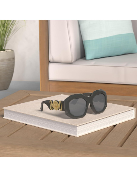 Gafas de Sol Versace Mujer Marco Negro Lentes Grises 56mm Gafas de Sol Versace Mujer Marco Negro Lentes Grises 56mm