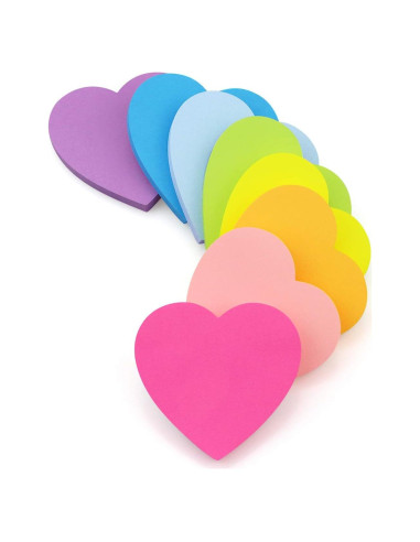 Notas Adhesivas Corazón SIMONA 8 Colores Brillantes 75 Hojas