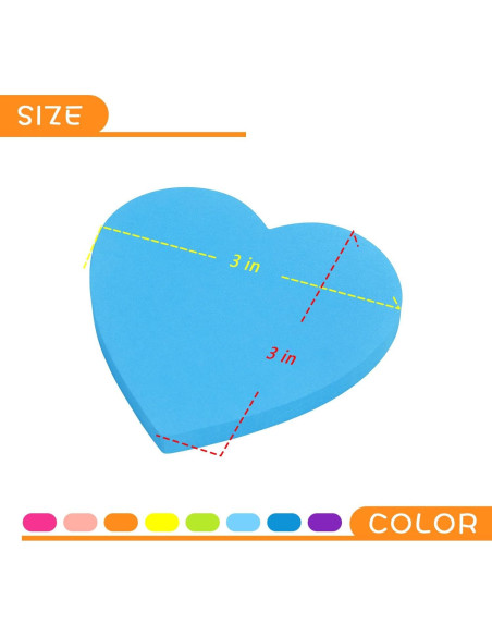 Notas Adhesivas Corazón SIMONA 8 Colores Brillantes 75 Hojas Notas Adhesivas Corazón SIMONA 8 Colores Brillantes 75 Hojas