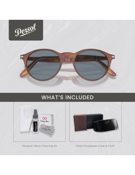 Gafas de sol redondas Persol PO3092SM para hombres + Kit iWear Gafas de sol redondas Persol PO3092SM para hombres + Kit iWear