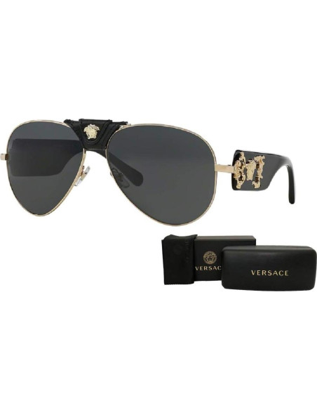 Gafas de sol Versace VE2150Q aviador unisex + kit de cuidado Gafas de sol Versace VE2150Q aviador unisex + kit de cuidado
