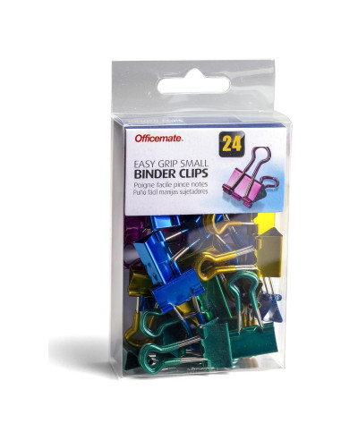 Clips de Binder Metálicos Officemate, Pequeños, Paquete 24