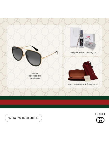 Gafas de sol Gucci GG0062S Oro/Gris + Kit de cuidado iWear Gafas de sol Gucci GG0062S Oro/Gris + Kit de cuidado iWear