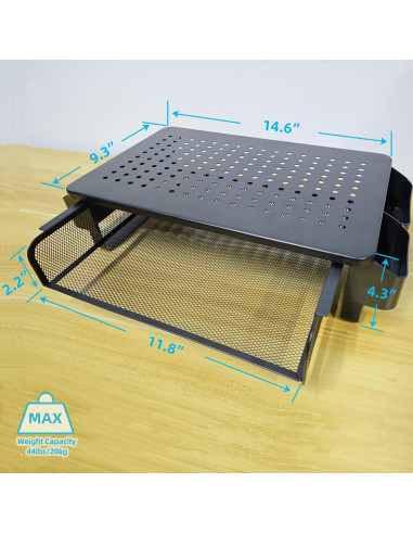 Soporte para Monitor Elevador VOXMOUNT con Cajón y Almacenamiento