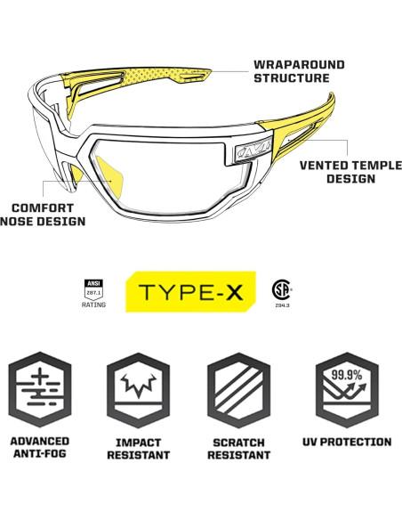Gafas de Seguridad Mechanix Wear Vision Type-X Lente Ahumado Gafas de Seguridad Mechanix Wear Vision Type-X Lente Ahumado