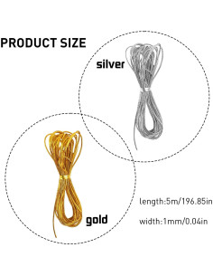 4 Cuerdas de Cabello Trenzado Sliverdew 5M Oro Plata 2