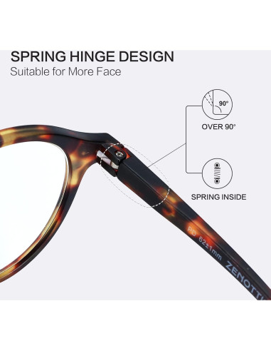 Gafas de lectura ZENOTTIC bloqueo luz azul unisex aumento 1.0x