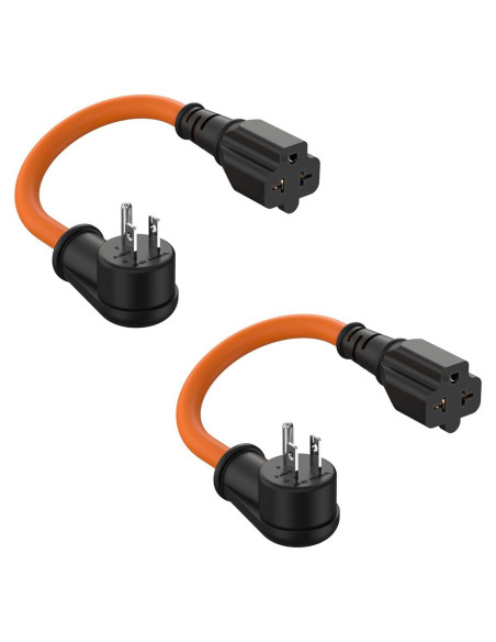 Adaptador de Enchufe 15A a 20A 0.3m 2Pack Nema 5-15P Adaptador de Enchufe 15A a 20A 0.3m 2Pack Nema 5-15P