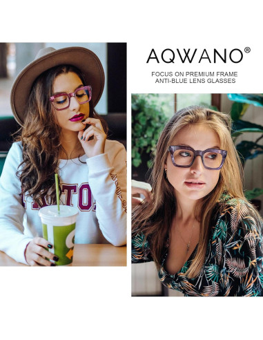 Gafas de Lectura AQWANO 1.0x Estilo Moda Bloqueo Luz Azul