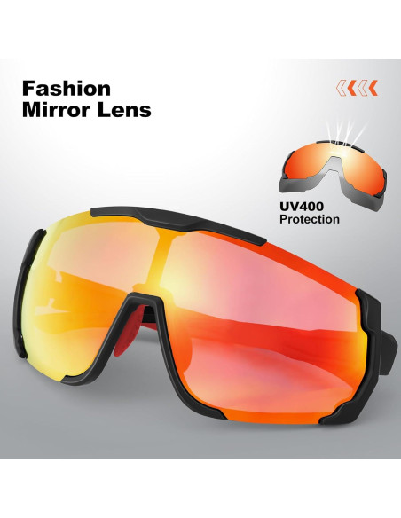 Gafas de Ciclismo Odoland UV400 Polarizadas Rojo Gafas de Ciclismo Odoland UV400 Polarizadas Rojo