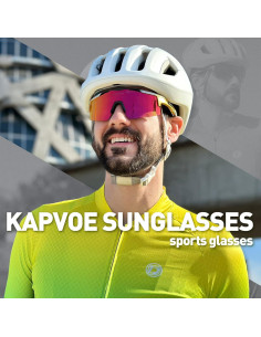 Gafas de Ciclismo KAPVOE UV400 con 3 Lentes Reemplazables 2