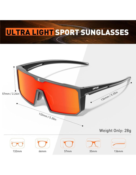 Gafas de Ciclismo KAPVOE Polarizadas UV400 para MTB Gafas de Ciclismo KAPVOE Polarizadas UV400 para MTB