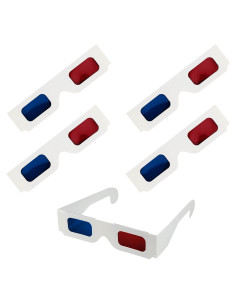 5 Gafas 3D CHTUGEM Anaglifo Rojas y Azules para Películas