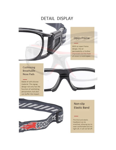 Gafas Deportivas Antivaho Unisex para Baloncesto y Fútbol