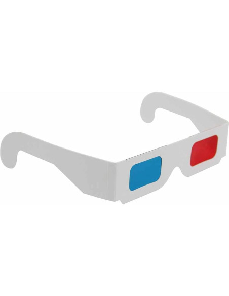 50 Pares Gafas 3D Rojas y Cian Cartón Marco Blanco 50 Pares Gafas 3D Rojas y Cian Cartón Marco Blanco