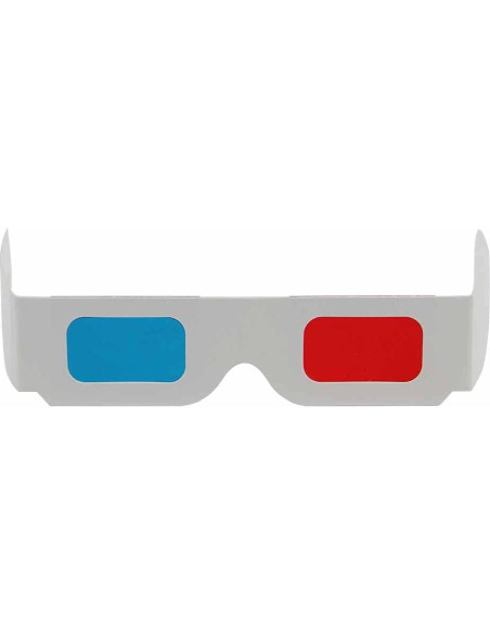 50 Pares Gafas 3D Rojas y Cian Cartón Marco Blanco 50 Pares Gafas 3D Rojas y Cian Cartón Marco Blanco