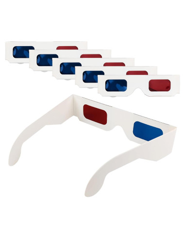 5 Pares de Gafas 3D YUEBOSUL Rojo Azul Plegables