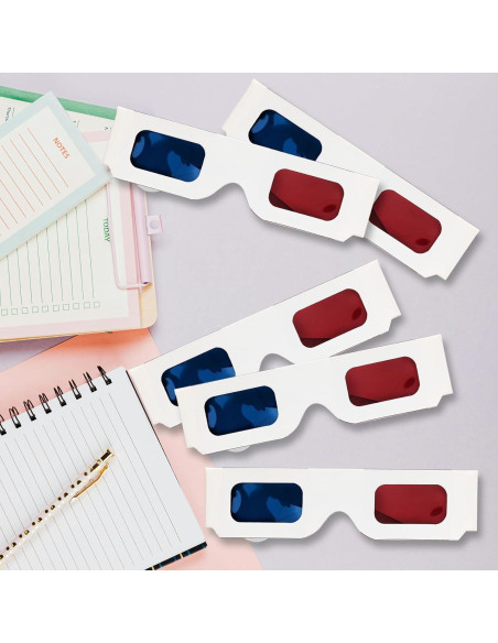 5 Pares de Gafas 3D YUEBOSUL Rojo Azul Plegables 5 Pares de Gafas 3D YUEBOSUL Rojo Azul Plegables