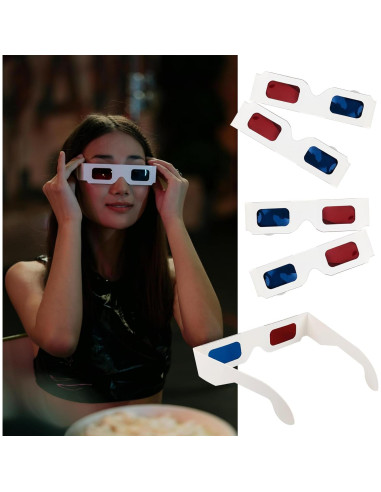 5 Pares de Gafas 3D YUEBOSUL Rojo Azul Plegables