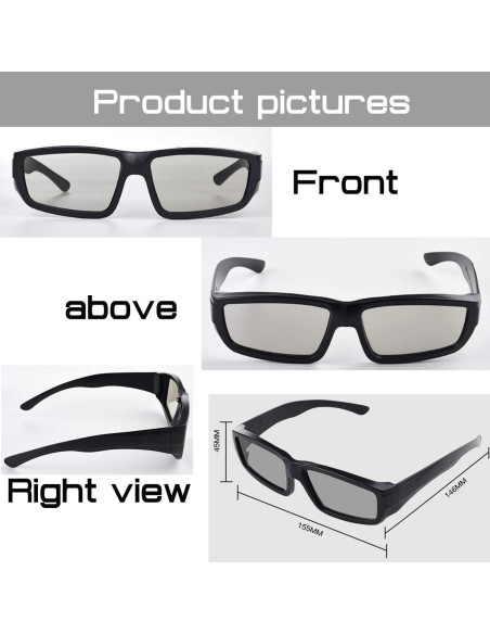 Gafas 3D GELETE pasivas unisex para cine y TV 12 piezas Gafas 3D GELETE pasivas unisex para cine y TV 12 piezas