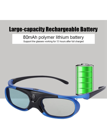 Gafas 3D Activas DLP-Link Diyeeni con Batería 80mAh 50h Gafas 3D Activas DLP-Link Diyeeni con Batería 80mAh 50h
