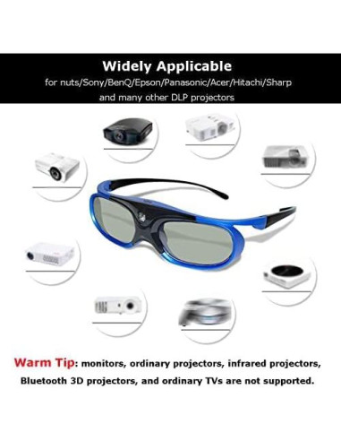 Gafas 3D Activas DLP-Link Diyeeni con Batería 80mAh 50h