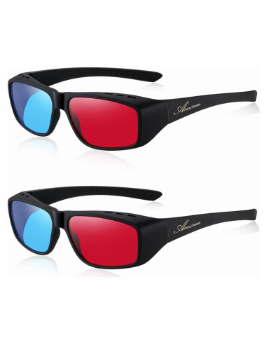 Gafas 3D Anaglifo AoHeng Marco Grande para Películas 3D