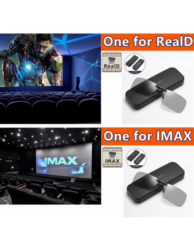 Gafas 3D Clip AoHeng RealD IMAX 2 Paquetes Ligeras