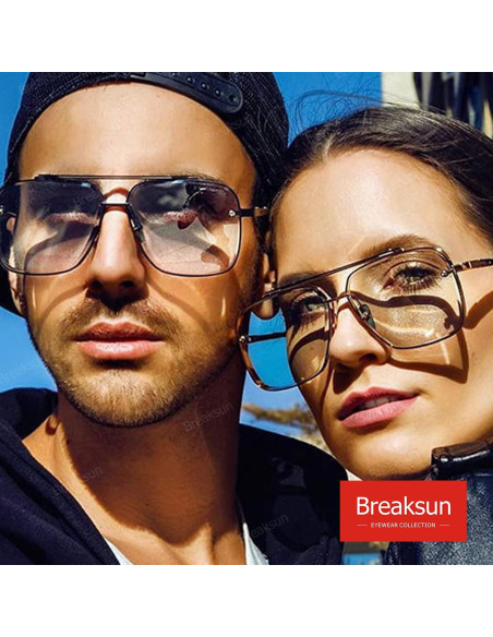 Gafas de sol cuadradas Breaksun con lente UV400 y estilo retro Gafas de sol cuadradas Breaksun con lente UV400 y estilo retro