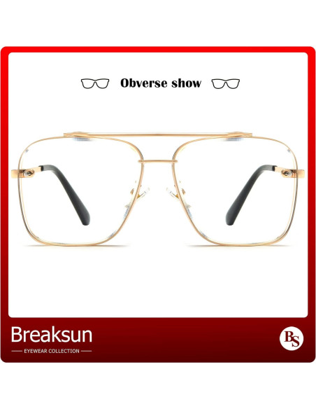 Gafas de sol cuadradas Breaksun con lente UV400 y estilo retro Gafas de sol cuadradas Breaksun con lente UV400 y estilo retro