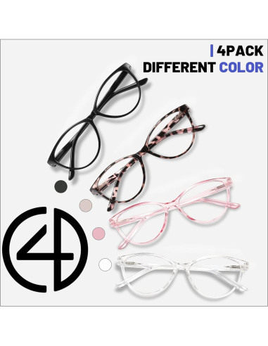Gafas de Lectura Przene 4 Paquetes Anti Luz Azul 2.5x