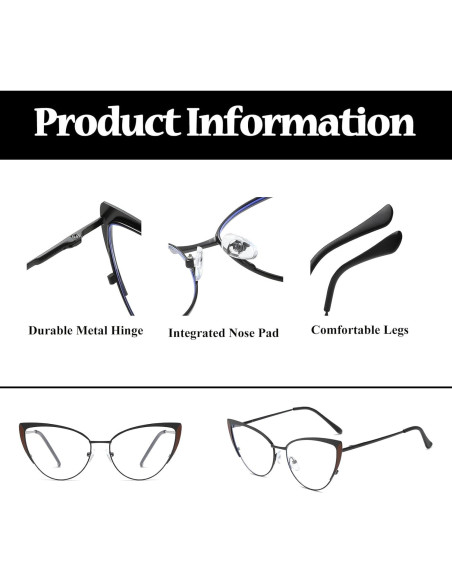 Gafas LJCZKA para Mujeres Estilo Gato Anti Luz Azul Gafas LJCZKA para Mujeres Estilo Gato Anti Luz Azul