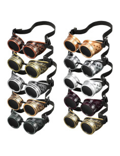 Yunsailing 10 Pares Gafas Steampunk Vintage para Disfraz
