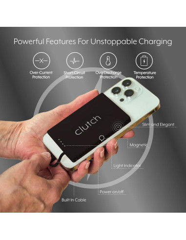 Cargador Portátil USB-C Clutch Pro 5000 mAh Negro
