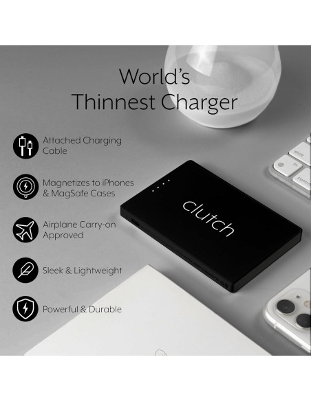 Cargador Portátil USB-C Clutch Pro 5000 mAh Negro Cargador Portátil USB-C Clutch Pro 5000 mAh Negro