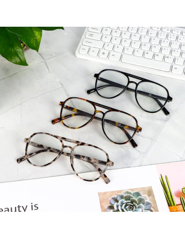 Gafas de Lectura DXYXYO 3 Paquetes Retro Aviador 3.5x