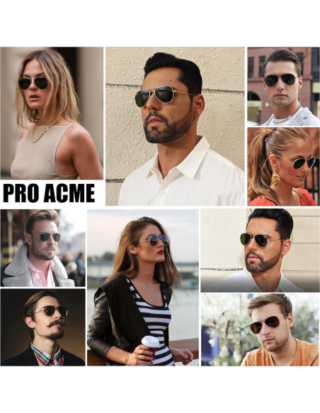 Gafas de sol aviador Pro Acme con lentes de vidrio UV400 Gafas de sol aviador Pro Acme con lentes de vidrio UV400