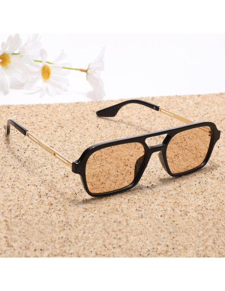 Gafas de Sol Vintage Pro Acme Aviador UV400 Marco Negro Gafas de Sol Vintage Pro Acme Aviador UV400 Marco Negro