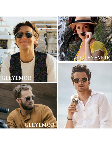Gleyemor Gafas de Sol Aviador Polarizadas Hombres 55mm Gleyemor Gafas de Sol Aviador Polarizadas Hombres 55mm