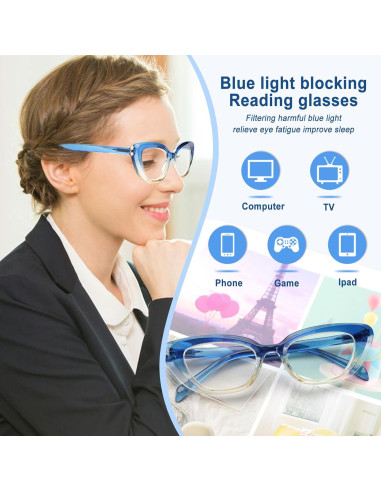 Paquete de 6 Gafas de Lectura Ojo de Gato para Mujeres