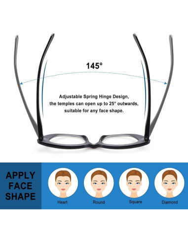 Paquete de 6 Gafas de Lectura Ojo de Gato para Mujeres