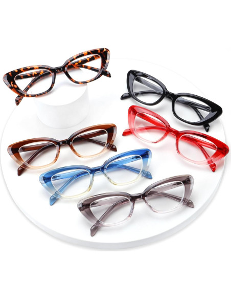 Paquete de 6 Gafas de Lectura Ojo de Gato para Mujeres Paquete de 6 Gafas de Lectura Ojo de Gato para Mujeres