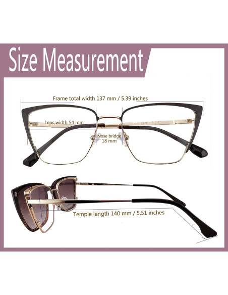 Gafas Cat Eye Magnet 2 en 1 Polarizadas para Mujeres Gafas Cat Eye Magnet 2 en 1 Polarizadas para Mujeres