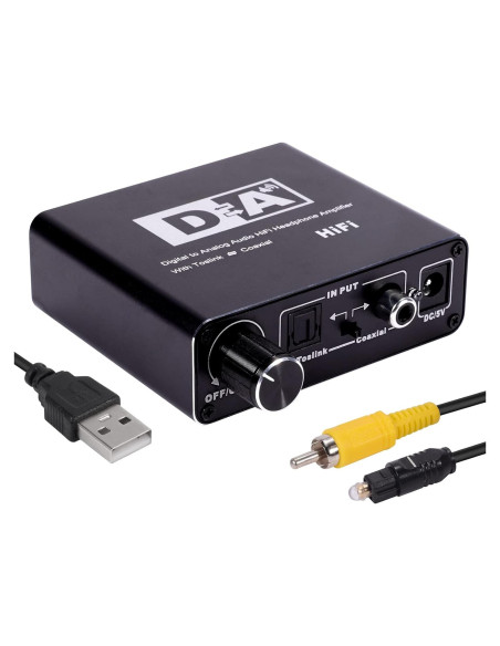 Convertidor de Audio Digital a Analógico LENDAWAY 192KHz RCA 3.5mm Convertidor de Audio Digital a Analógico LENDAWAY 192KHz RCA 3.5mm