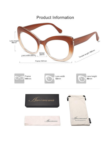 Gafas de Lectura AMOMOMA Ojo de Gato 3 Pack con Luz Azul