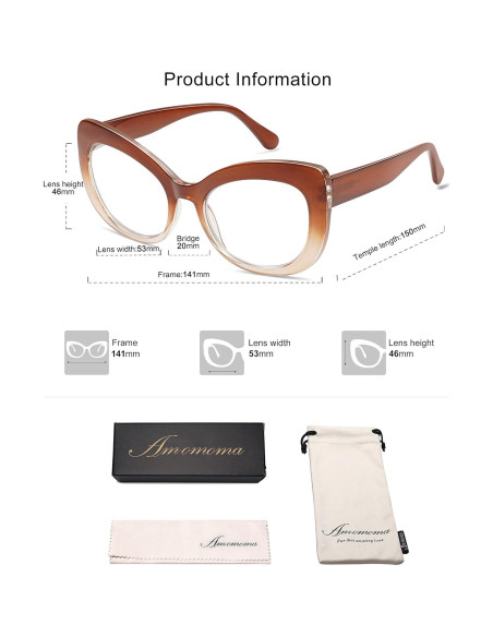 Gafas de Lectura AMOMOMA Ojo de Gato 3 Pack con Luz Azul Gafas de Lectura AMOMOMA Ojo de Gato 3 Pack con Luz Azul