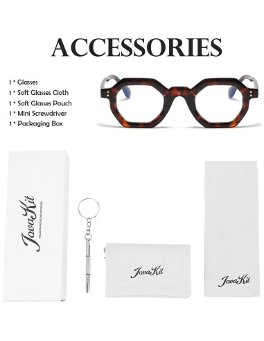 Gafas Retro JOVAKIT Octagon Unisex Lentes Anti Luz Azul