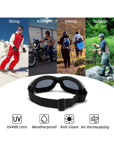 Gafas de Motocicleta YISUGOOC 3 Piezas Anti-UV y Viento