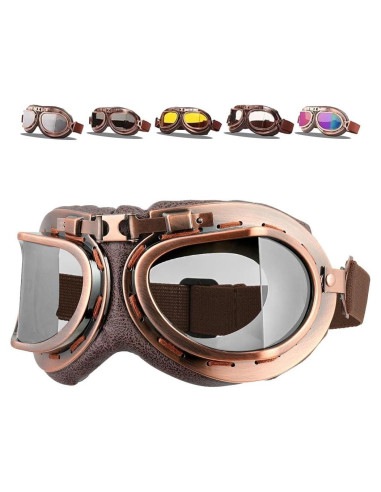 Gafas de Moto DREAMIZER Plata UV Vintage para Pilotos