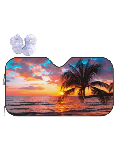 Sombra Solar para Automóvil YETTA YANG 130x70cm UV Playa Tropical